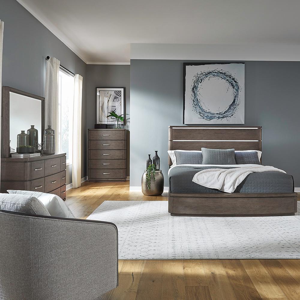 Liberty Furniture - Cascade Falls Queen Panel Bed, Dresser & Mirror, Chest in Satin Espresso - 732-BR-QPBDMC veiw 1