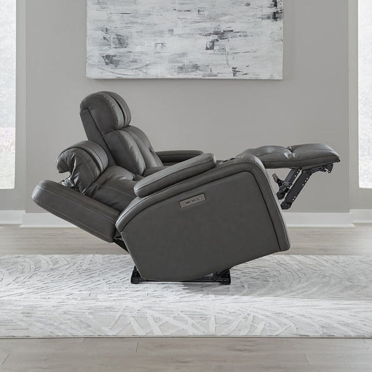 Liberty Furniture - Chapman - Loveseat w/ Console P2 & ZG in Gray - 7019CO-22P view 2
