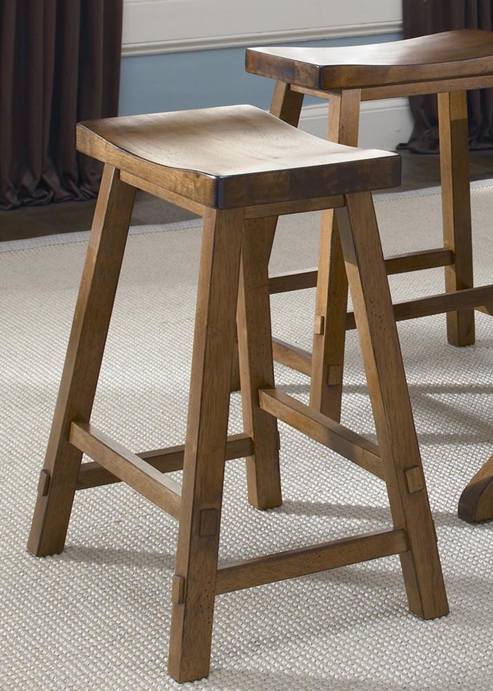 Liberty Furniture - Creations II 24 Inch Sawhorse Barstool In Tobacco - 38-B1824 veiw 1