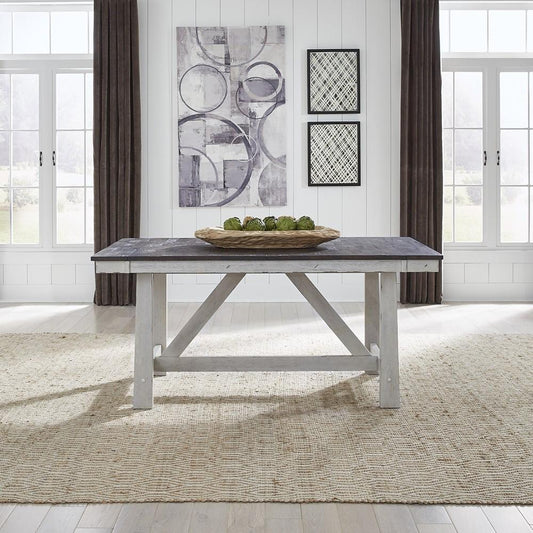 Liberty Furniture - Farmhouse Optional 5 Piece Trestle Table Set - 139WH-CD-O5TRS veiw 2