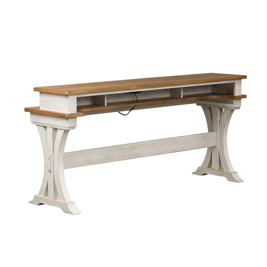 Liberty Furniture - Farmhouse Reimagined 4 Piece Set in Antique White w/ Chestnut Tops - 652-OT-4PCS veiw 2