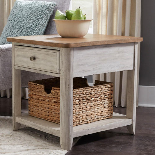 Liberty Furniture - Farmhouse Reimagined End Table with Basket - 652-OT1020 veiw 2