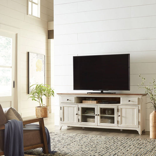 Liberty Furniture - Farmhouse Reimagined - Entertainment TV Stand in White - 652-TV72 view 2