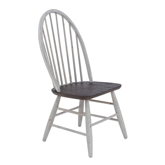 Liberty Furniture - Farmhouse Windsor Back Side Chair in Two Tone White w/ Wood Tone Tops - 139WH-C1000S veiw 2