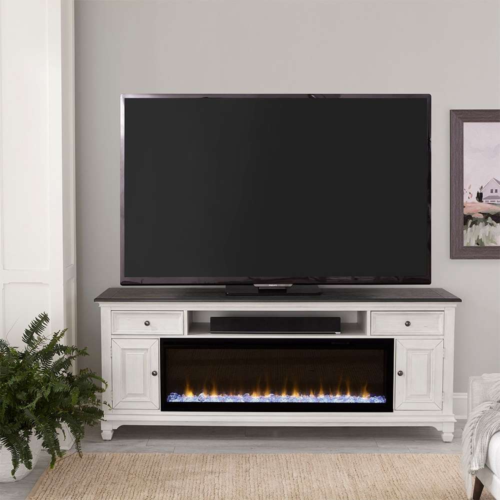 Liberty Furniture - Fireplace TV Consoles 417 80 Inch Console w/ Fire - FIRE-BOX-417-80 veiw 2