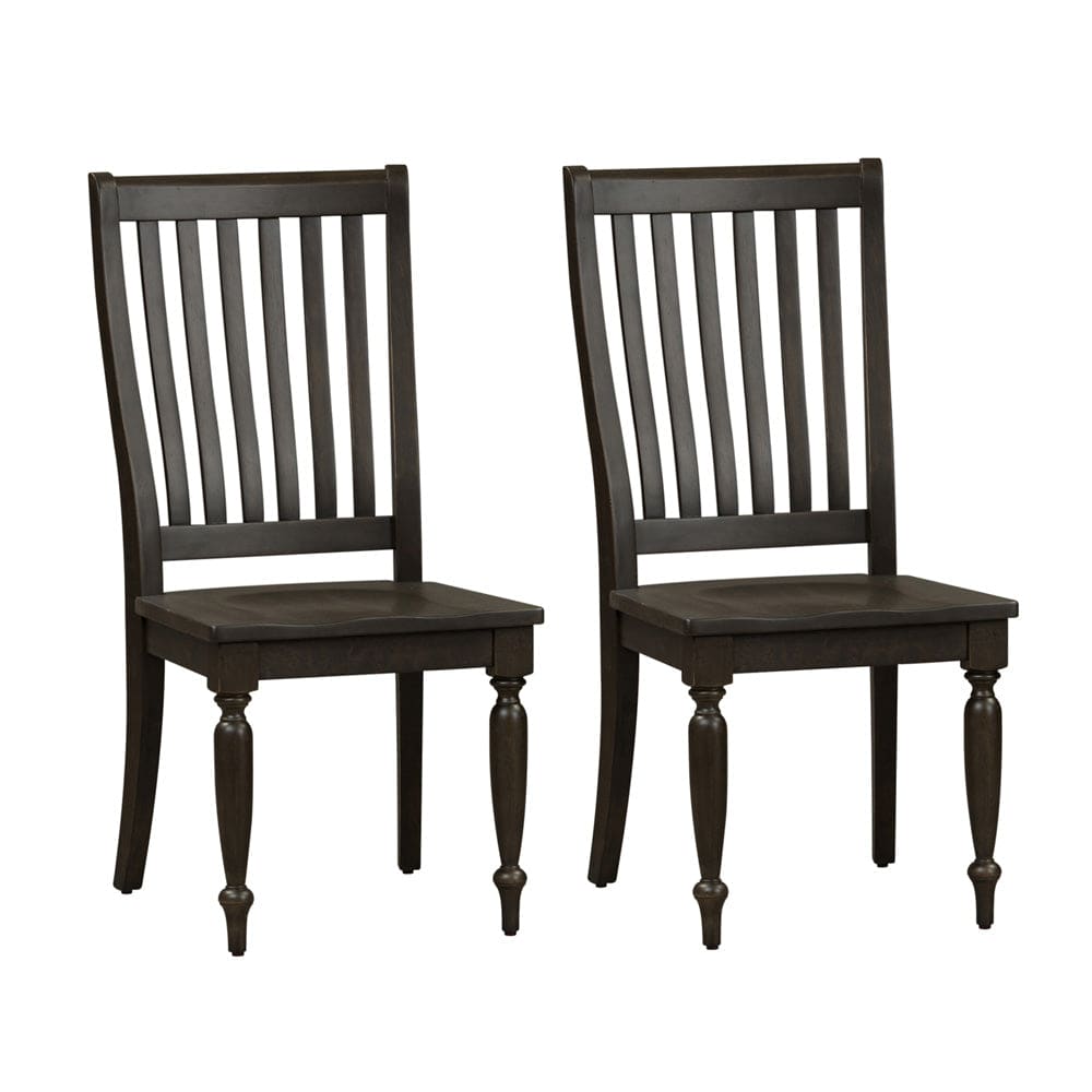 Liberty Furniture - Harvest Home - Slat Back Side Chair (RTA)-Set of 2 in Black - 879-C1500S-2PK view 1