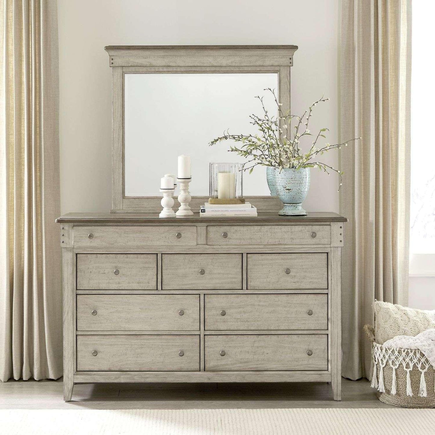 Liberty Furniture - Ivy Hollow Dresser & Mirror - 457-BR-DM veiw 7