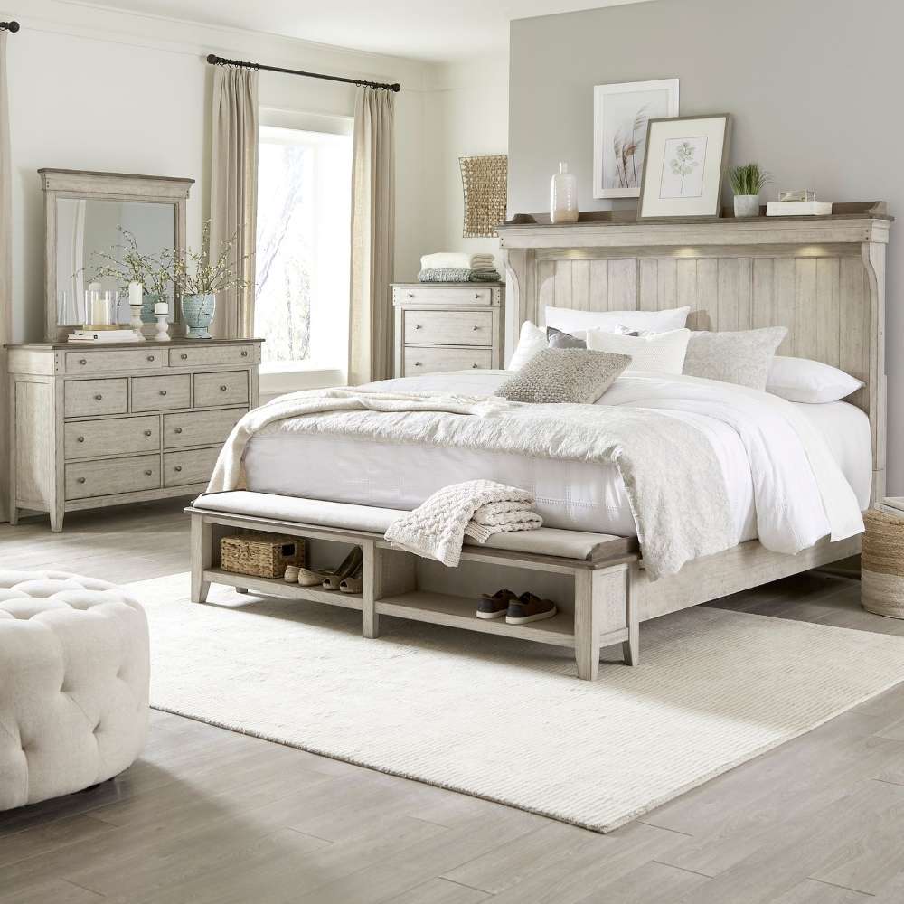 Liberty Furniture - Ivy Hollow Queen Mantle Storage Bed, Dresser & Mirror, Chest - 457-BR-QMSDMC veiw 1