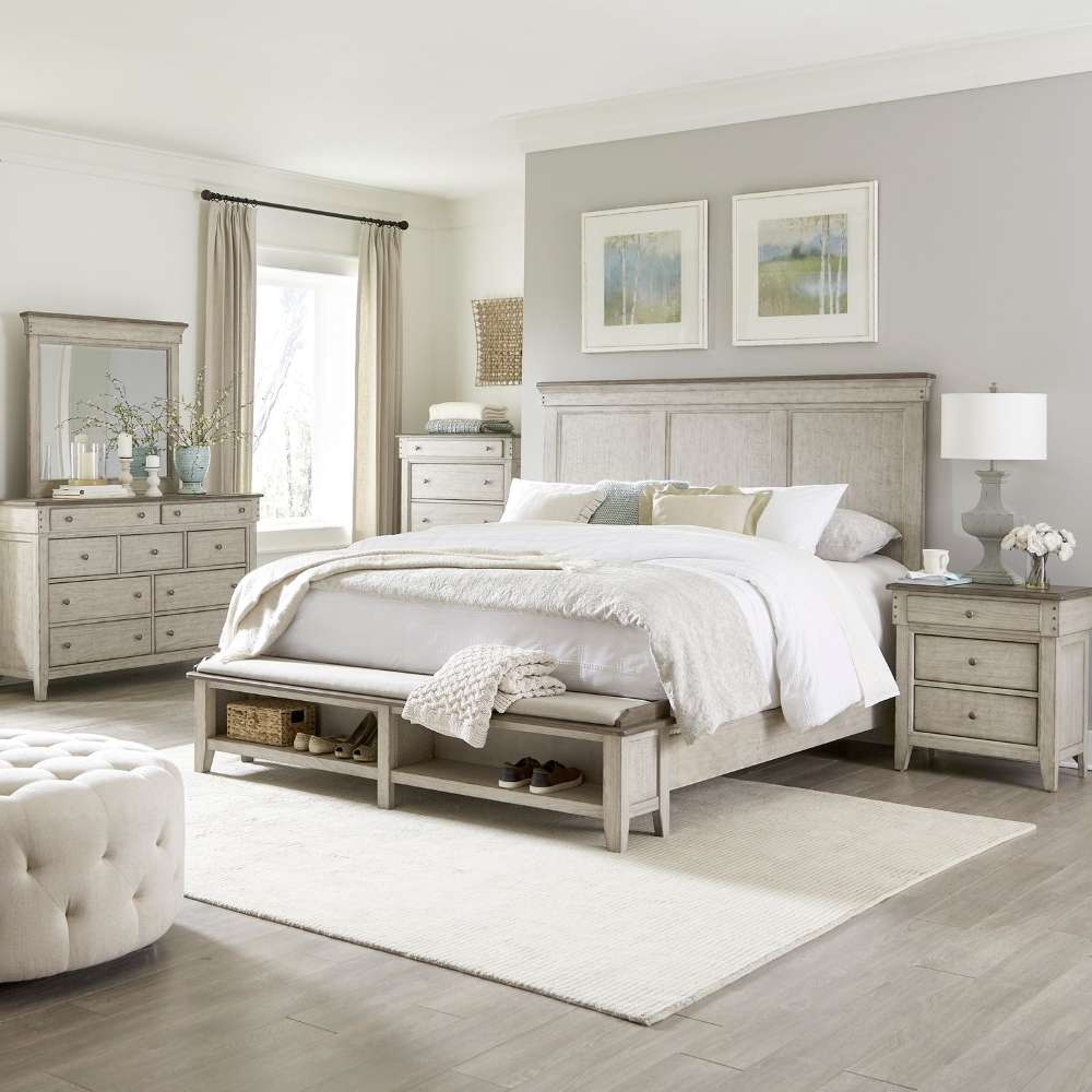 Liberty Furniture - Ivy Hollow Queen Storage Bed, Dresser & Mirror, Chest, Night Stand - 457-BR-QSBDMCN veiw 1