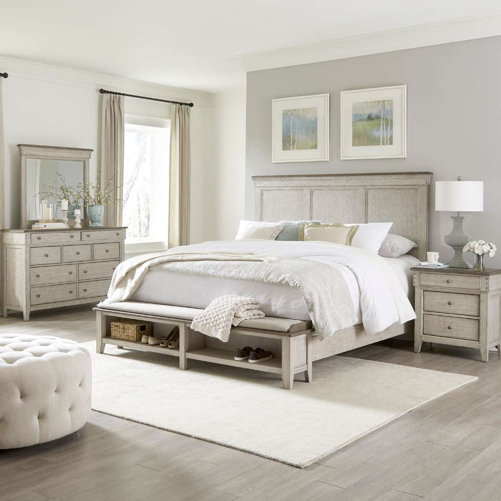 Liberty Furniture - Ivy Hollow Queen Storage Bed, Dresser & Mirror, Night Stand - 457-BR-QSBDMN veiw 1