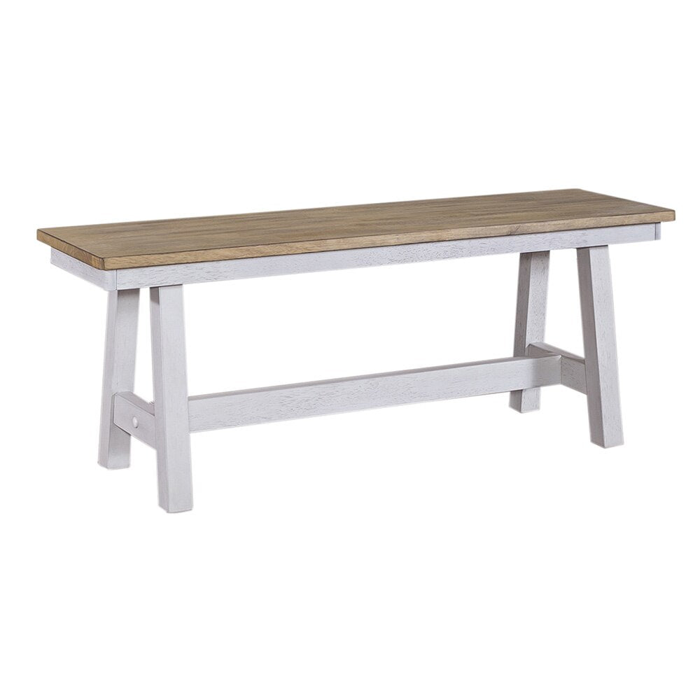 Liberty Furniture - Lindsey Farm 6 Piece Trestle Table Set in Weathered White & Sandstone - 62WH-CD-6TRS veiw 4
