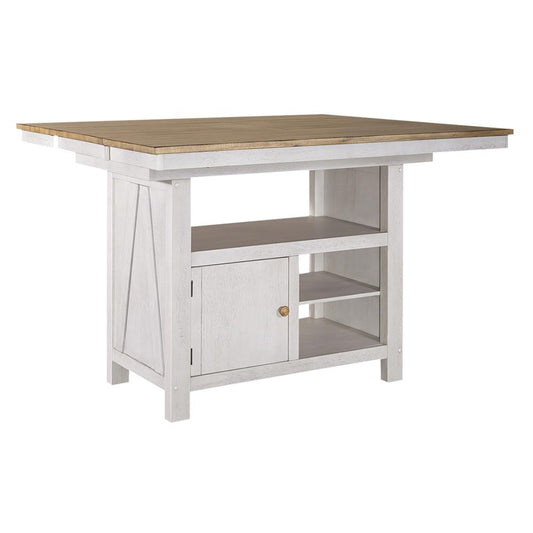 Liberty Furniture - Lindsey Farm 7 Piece Gathering Table Set in Weathered White & Sandstone - 62WH-CD-7GTS veiw 2