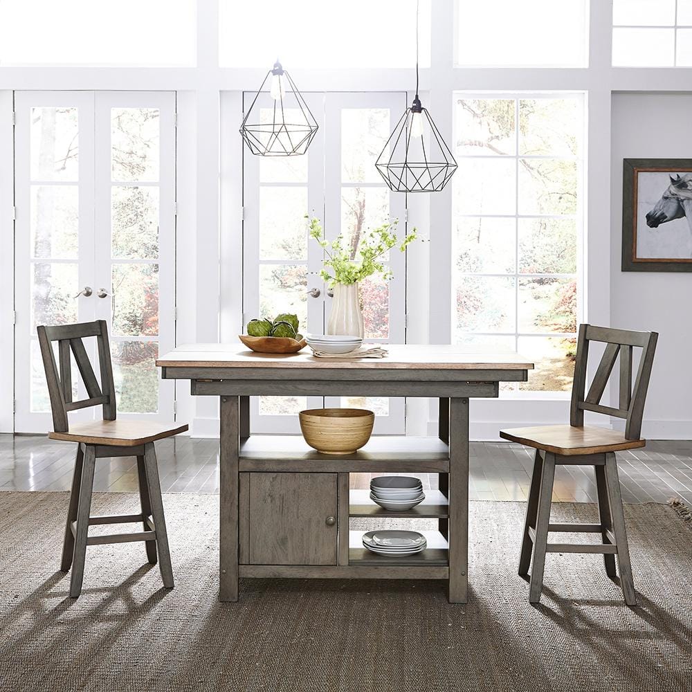 Liberty Furniture - Lindsey Farm Counter Height Swivel Chair in Gray & Sandstone - 62-B250324 veiw 7