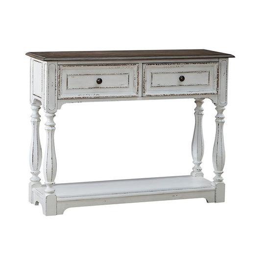 Liberty Furniture - Magnolia Manor Hall Console in Antique White & Weathered Bark - 244-AT2003 veiw 2