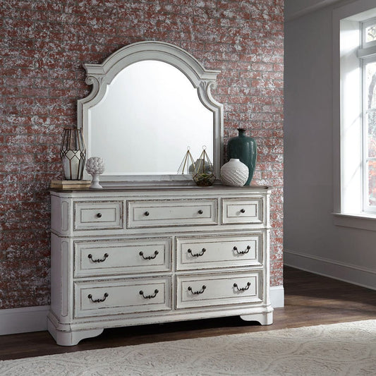 Liberty Furniture - Magnolia Manor - King Panel Bed, Dresser & Mirror, Chest in White - 244-BR-KPBDMC view 2