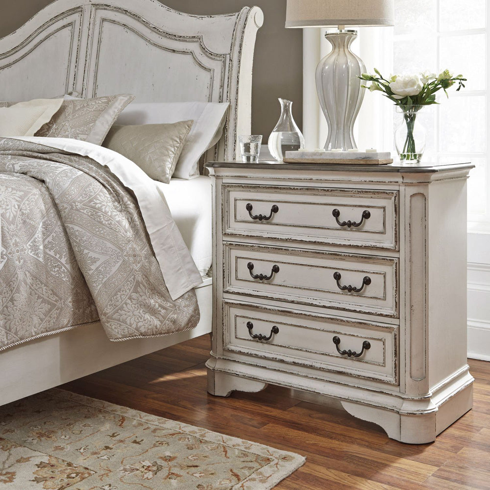 Liberty Furniture - Magnolia Manor King Uph Sleigh Bed, 2 Bedside Chests - 244-BR-KUSL2BSC view 6