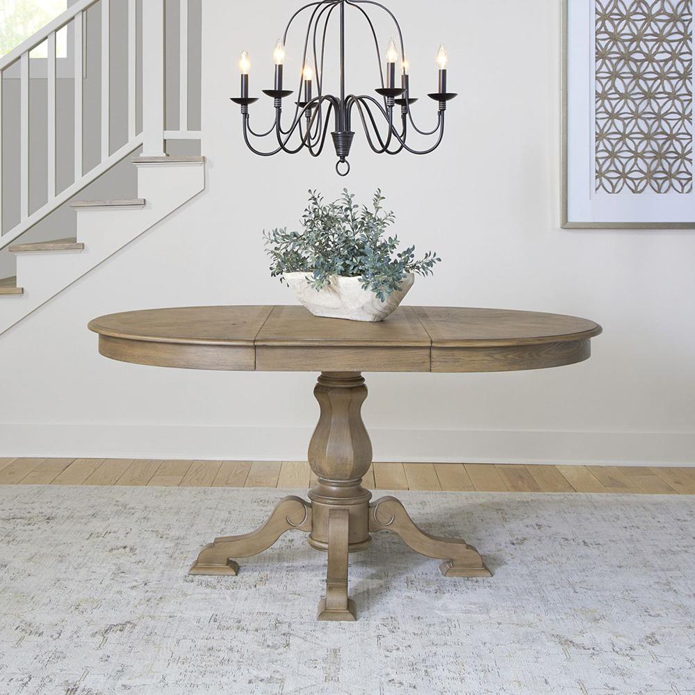 Liberty Furniture - Magnolia Manor Pedestal Table in Weathered Bisque - 244N-DR-PDS veiw 5