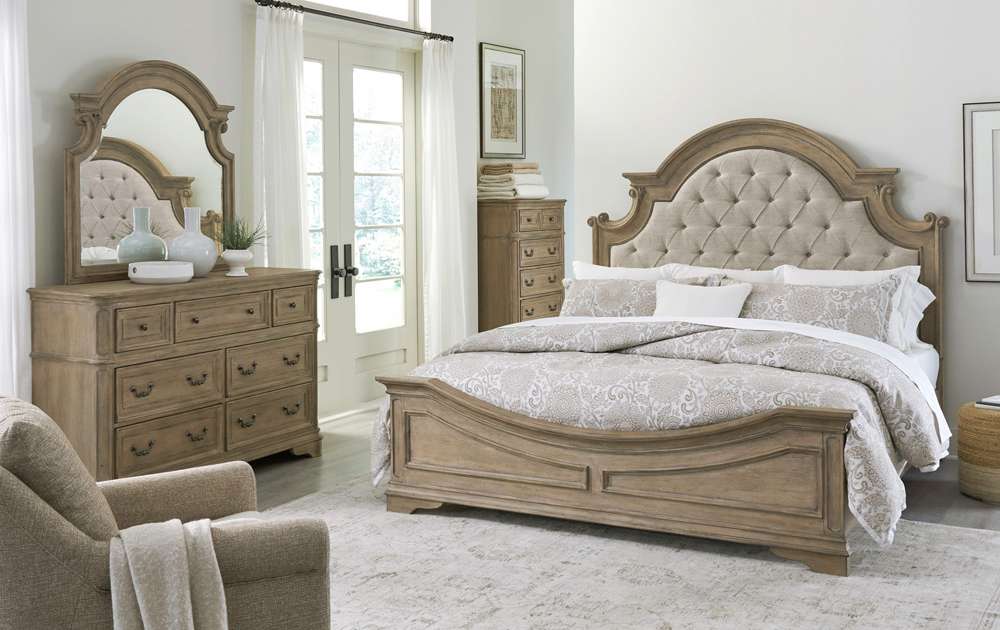 Liberty Furniture - Magnolia Manor Queen Uph Bed, Dresser & Mirror, Chest - 244N-BR-QUBDMC veiw 1