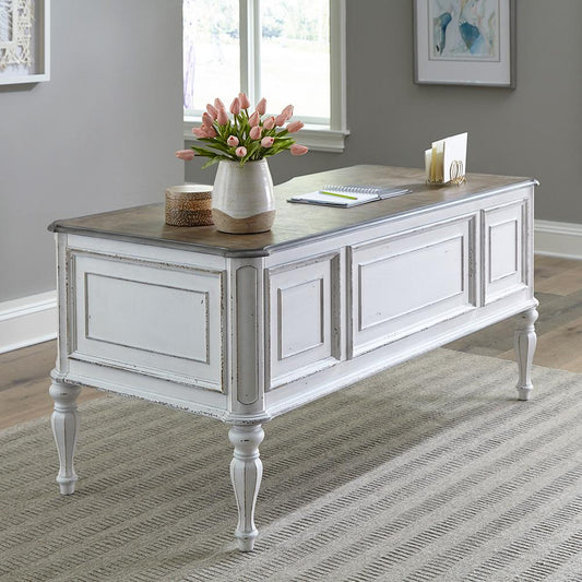 Liberty Furniture - Magnolia Manor Writing Desk in Antique White & Weathered Bark - 244-HO110 veiw 2