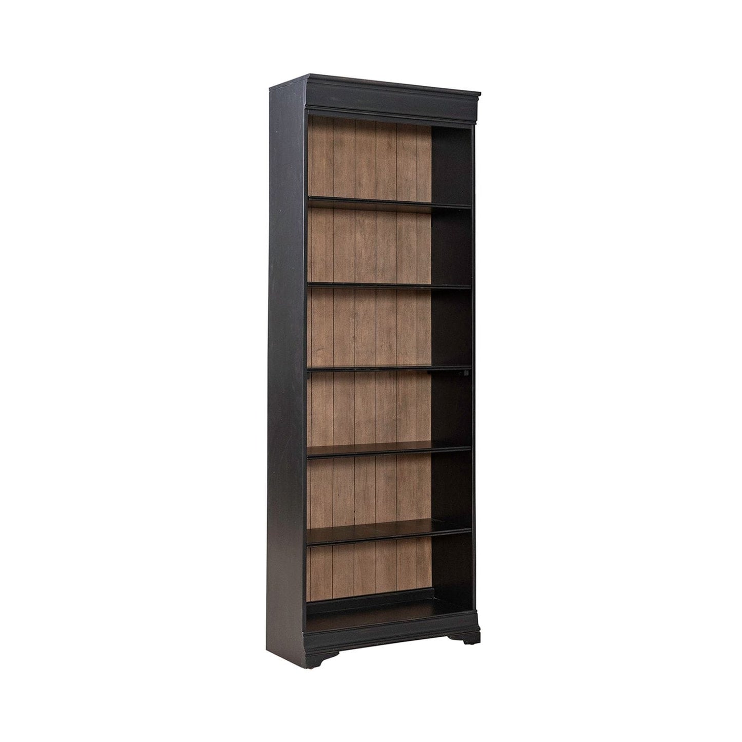 Liberty Furniture - Meritage 84 Inch Bookcase in Aged Charcoal w/ Rub Thru & Caramel - 532-HO3084 veiw 1