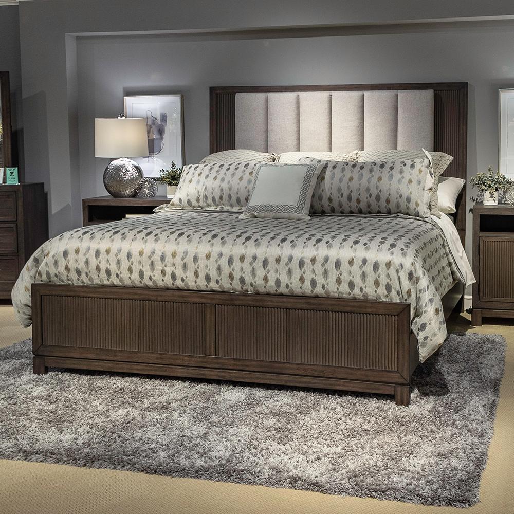 Liberty Furniture - Modern Edge Queen Upholstered Bed in Caffe - 313-BR-QUB veiw 1