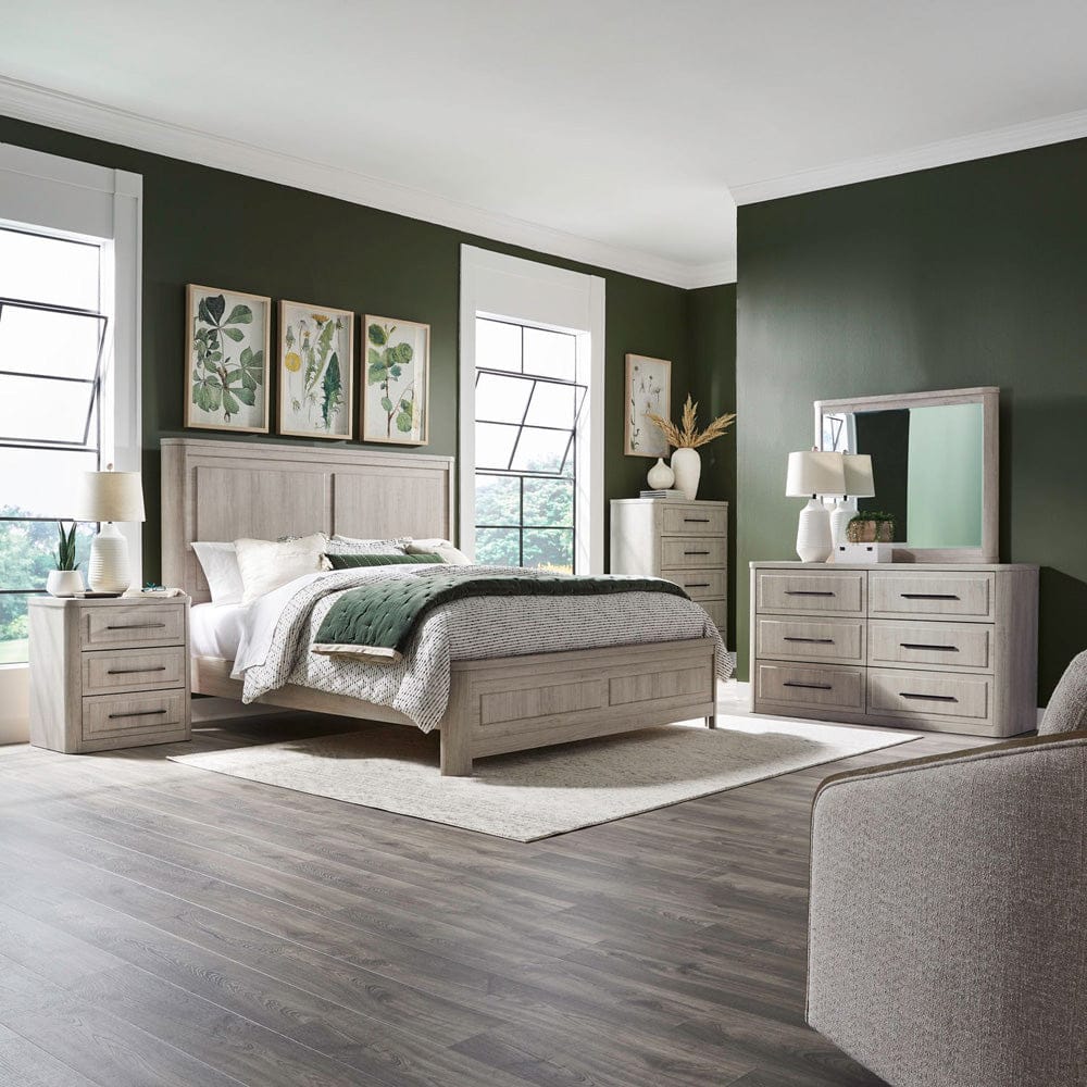 Liberty Furniture - Modern Play - Queen Panel Bed, Dresser & Mirror, Chest, Night Stand in White - 522-BR-QPBDMCN view 1