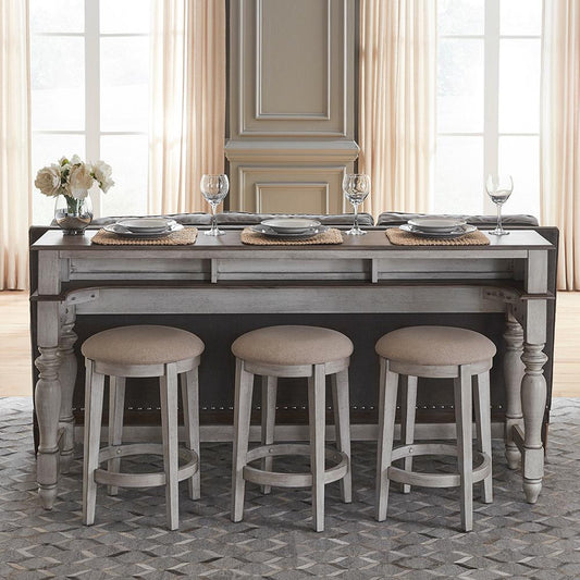 Liberty Furniture - Ocean Isle Console Bar Table in Antique White w/ Weathered Pine - 303W-OT7237 veiw 2