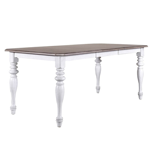 Liberty Furniture - Ocean Isle Rectangular Leg Table in Antique White w/ Weathered Pine - 303W-T3872 veiw 2
