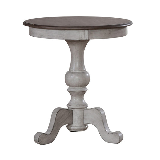 Liberty Furniture - Ocean Isle Round End Table in Antique White w/ Weathered Pine - 303W-OT1022 veiw 2