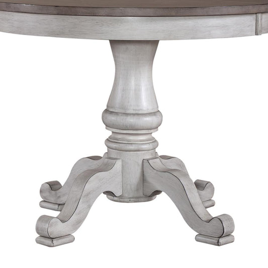 Liberty Furniture - Ocean Isle Single Pedestal Table in Antique White w/ Weathered Pine - 303W-CD-PED veiw 2