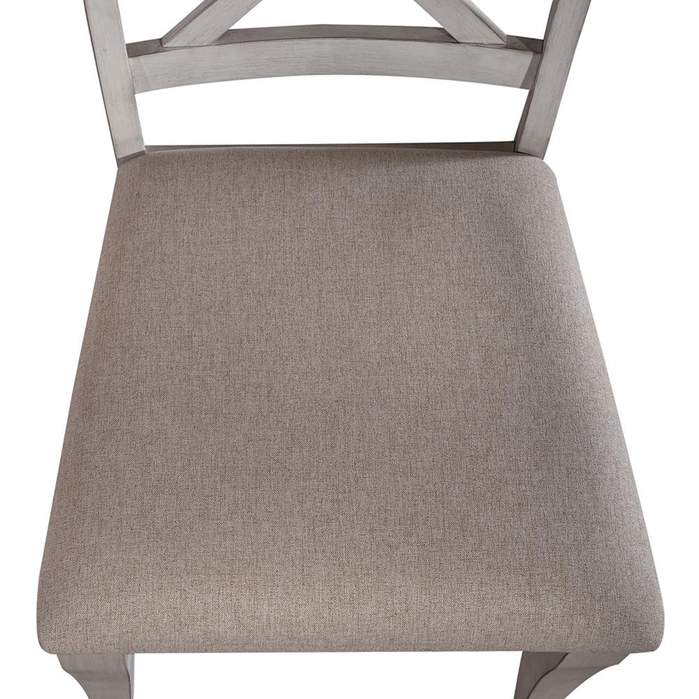 Liberty Furniture - Ocean Isle Uph X Back Side Chair in Antique White w/ Weathered Pine - 303W-C3001S veiw 7