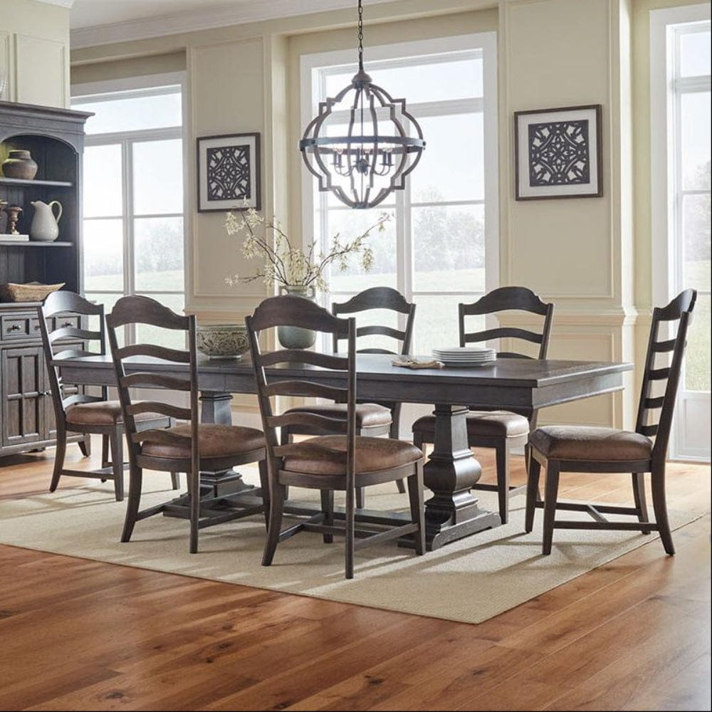 Liberty Furniture - Paradise Valley 7 Piece Trestle Table Set in Saddle Brown - 297-DR-7TRS veiw 1