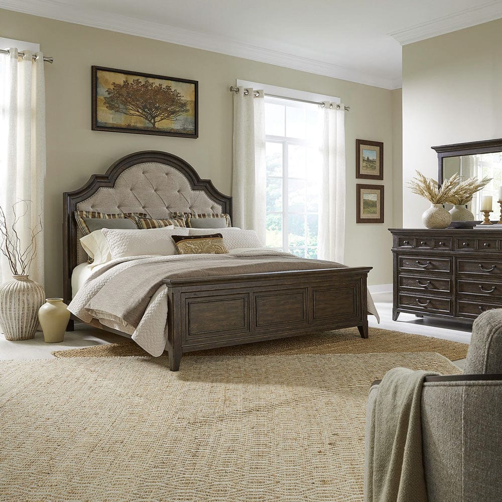 Liberty Furniture - Paradise Valley - King Uph Bed, Dresser & Mirror in Brown - 297-BR-KUBDM view 1