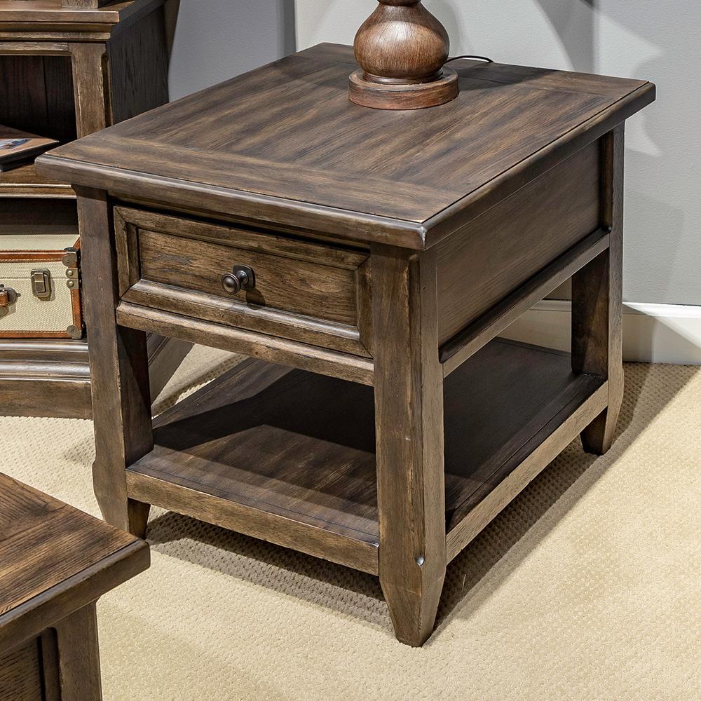 Liberty Furniture - Paradise Valley Rectangular End Table in Saddle Brown - 297-OT1020 veiw 1