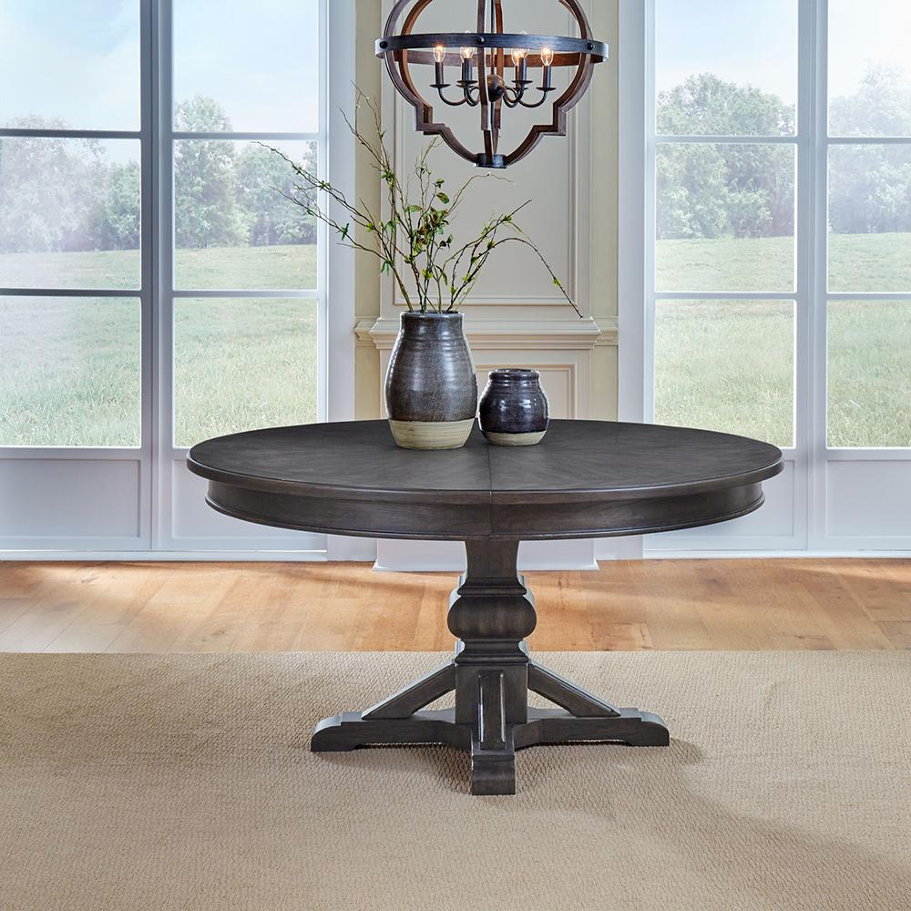 Liberty Furniture - Paradise Valley Round Pedestal Table in Saddle Brown - 297-DR-PED veiw 1