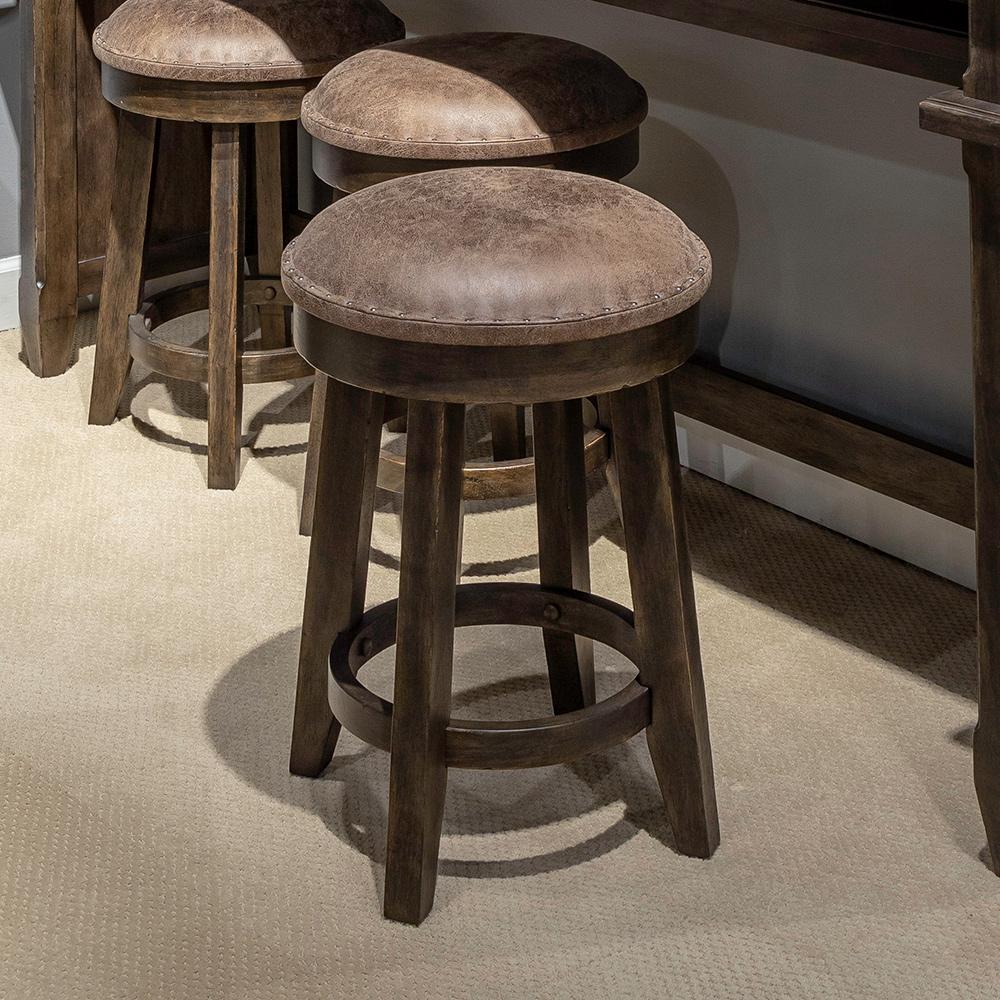 Liberty Furniture - Paradise Valley Uph Console Stool in Saddle Brown - 297-OT9001 veiw 1