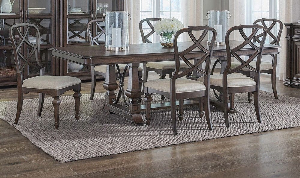 Liberty Furniture - Provence Park - 7 Piece Trestle Table Set in Brown - 765-DR-7TRS view 1