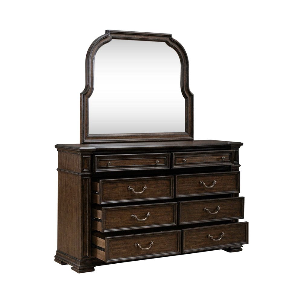 Liberty Furniture - Provence Park - Dresser & Mirror in Brown - 765-BR-DM view 6