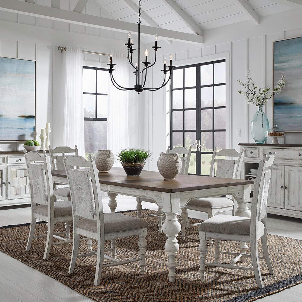 Liberty Furniture - River Place 7 Piece Rectangular Table Set in Riverstone White & Tobacco - 237-DR-7RLS veiw 1