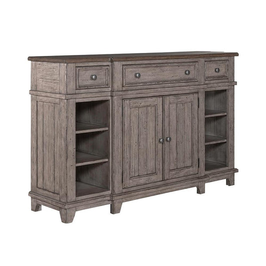 Liberty Furniture - River Place Breakfront Server in Riverstone Gray & Tobacco - 237G-SR6642 veiw 2