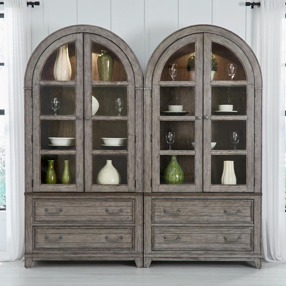 Liberty Furniture - River Place Bunching Curio Set in Riverstone White & Tobacco - 237G-DR-BC veiw 1