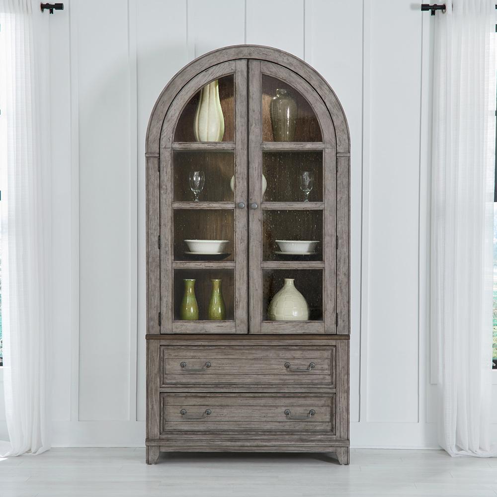 Liberty Furniture - River Place Curio Cabinet in Riverstone Gray & Tobacco - 237G-DR-CC veiw 1