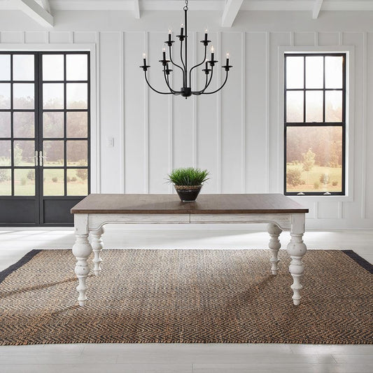 Liberty Furniture - River Place Rectangular Leg Table in Riverstone White & Tobacco - 237-T4290 veiw 2