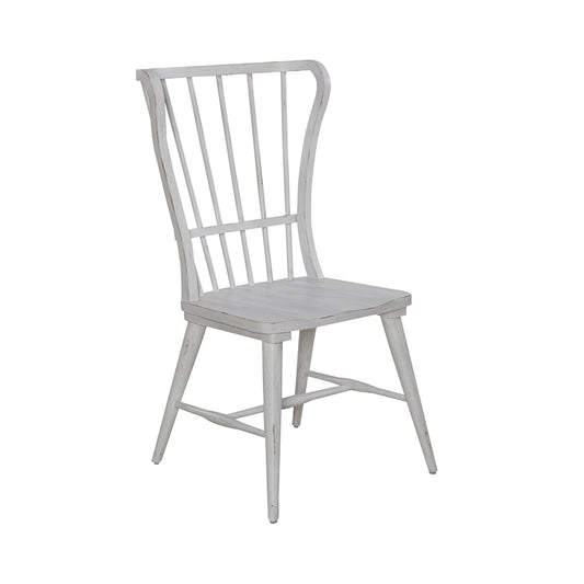 Liberty Furniture - River Place Windsor Back Side Chair in Riverstone White & Tobacco - 237-C1000S veiw 2