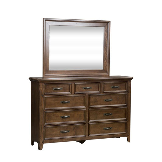 Liberty Furniture - Saddlebrook Dresser & Mirror - 184-BR-DM veiw 2