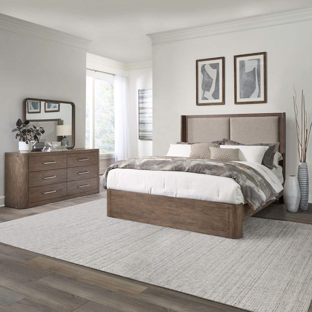 Liberty Furniture - South Bend - Queen Shelter Bed, Dresser & Mirror in Brown - 306-BR-QSHDM view 1