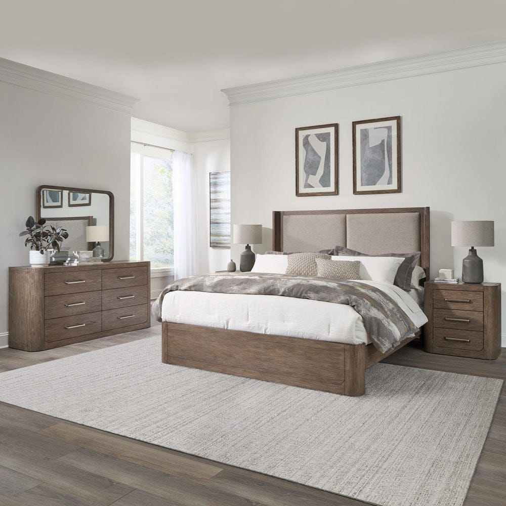 Liberty Furniture - South Bend - Queen Shelter Bed, Dresser & Mirror, Night Stand in Brown - 306-BR-QSHDMN view 1