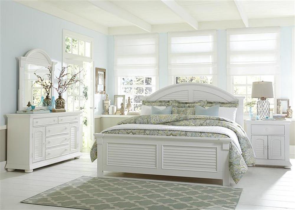 Liberty Furniture - Summer House I 4 Piece Queen Panel Bed, Dresser & Mirror, Night Stand Set - 607-BR-QPBDMN veiw 1