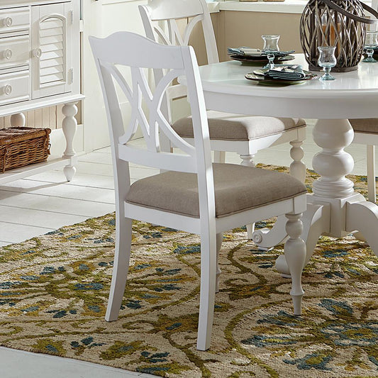 Liberty Furniture - Summer House Splat Back Side Chair in Oyster White - 607-C9001S veiw 2