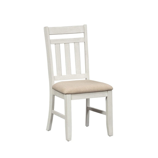 Liberty Furniture - Summerville Slat Back Side Chair in Soft White Wash w/ Wirebrushed Gray Tops - 171-C1501S veiw 2